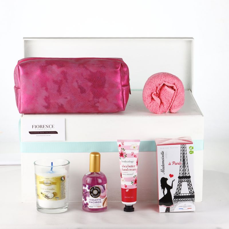 Beauty gift set with French perfume "Mademoiselle"